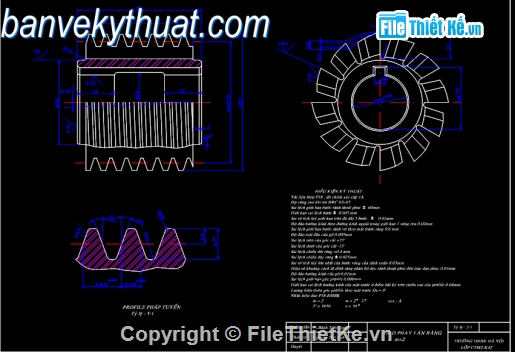 Bản vẽ,cơ khí,dao phay lăn răng,Bản vẽ autocad